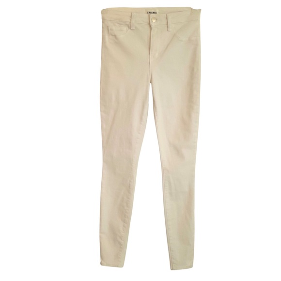L'AGENCE Marguerite High Rise Ankle Skinny Jeans Creamy Color Size 26 - Picture 2 of 6